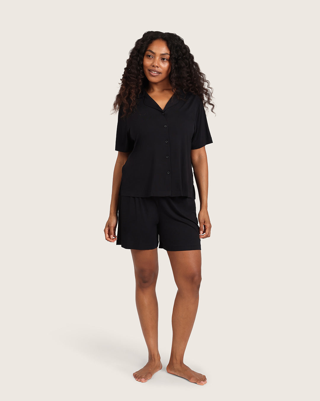 Goodnight Short Sleeve Sleep Shirt - Black