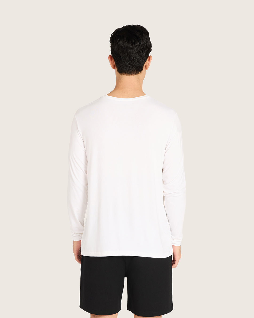 Men's Base Layer Long Sleeve Crew Neck T-Shirt - White