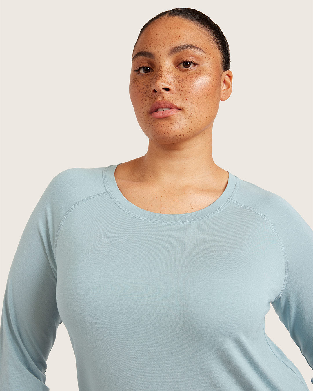 Goodnight Raglan Sleep Top - Mineral Blue