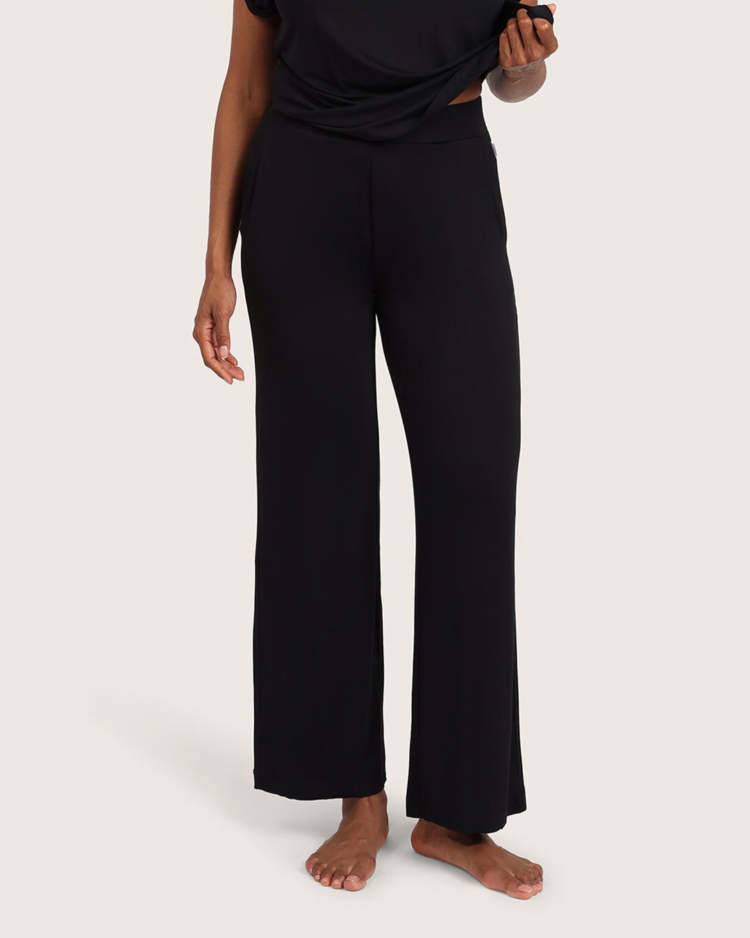 Downtime Wide Leg Lounge Pants - Black