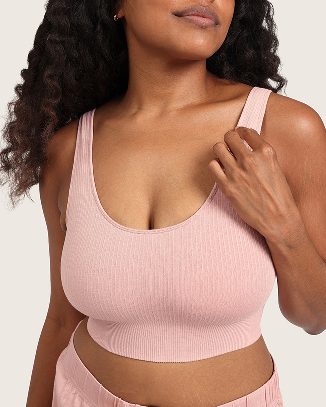 Ribbed Seamfree Crop-Dusty Pink