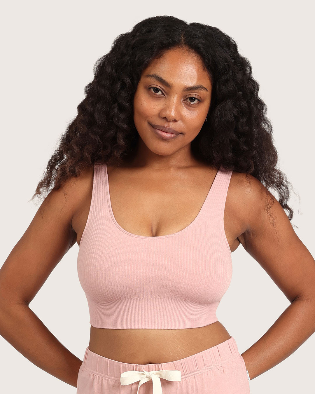Ribbed Seamfree Crop-Dusty Pink