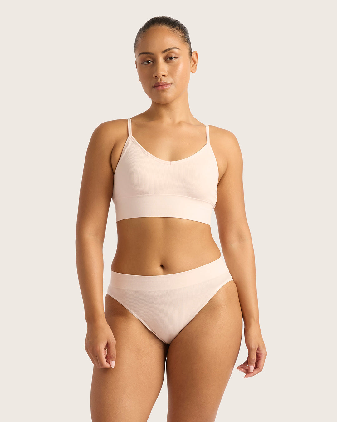 LYOLYTE Ribbed High Leg Briefs - Powder Pink