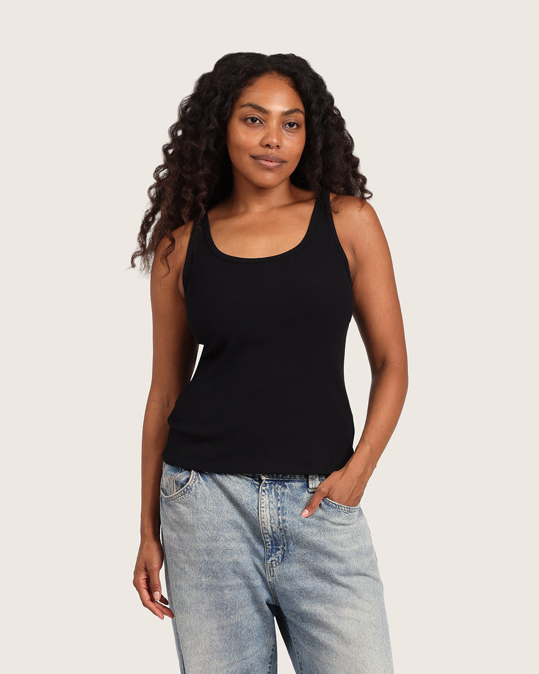 Women's Bamboo Ribbed Tank Top in Black – Boody Canada