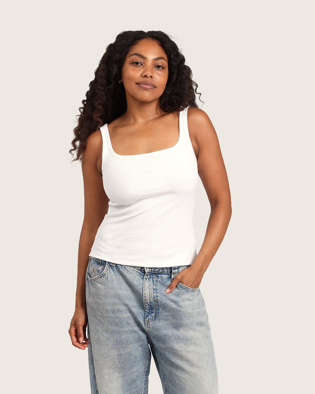 Women's Bamboo Ribbed Tank Top in White – Boody Canada