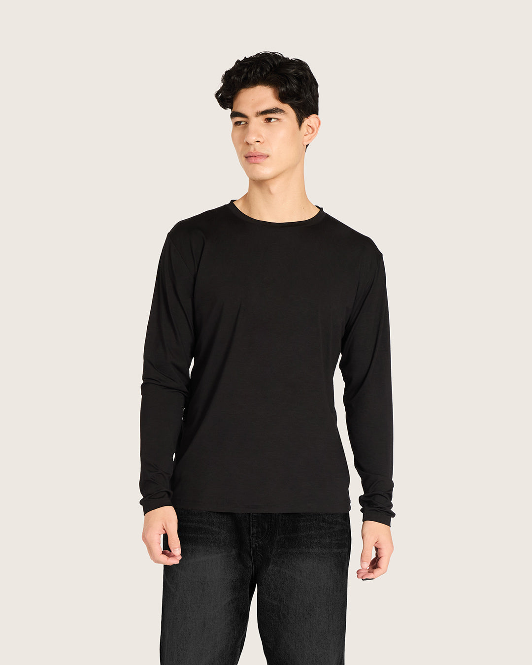 Men's Bamboo Classic Long Sleeve T-Shirt in Black – Boody Canada