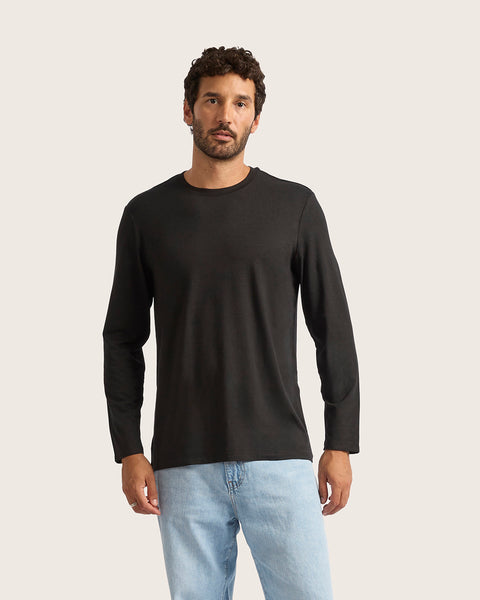 Men's Bamboo Classic Long Sleeve T-Shirt in Black – Boody Canada