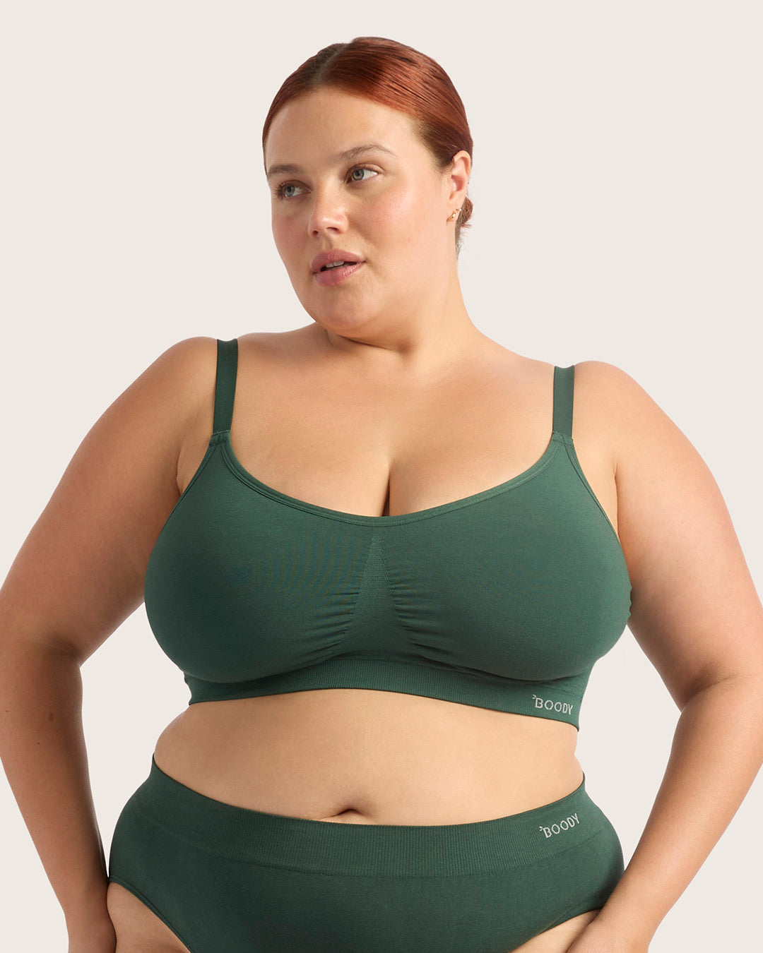 Full Bust Wireless Bra - Emerald Green