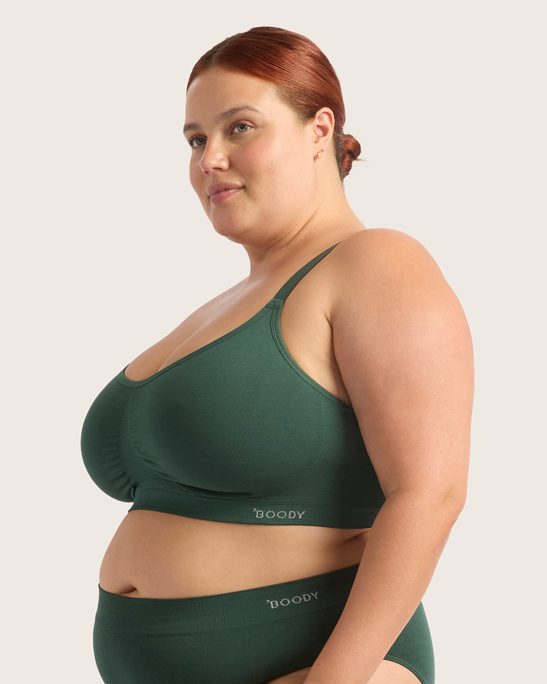 Full Bust Wireless Bra - Emerald Green