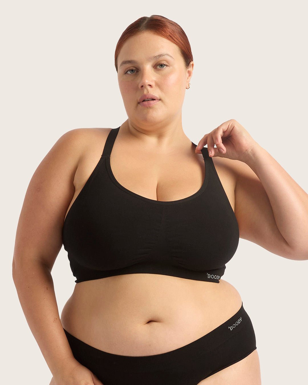 Full Bust Wireless Racerback Bra - Black