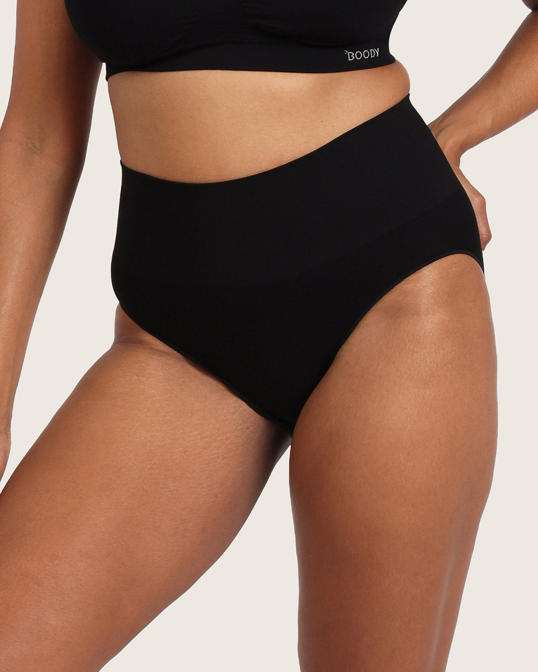 Shaper High Cut Full Briefs - Black