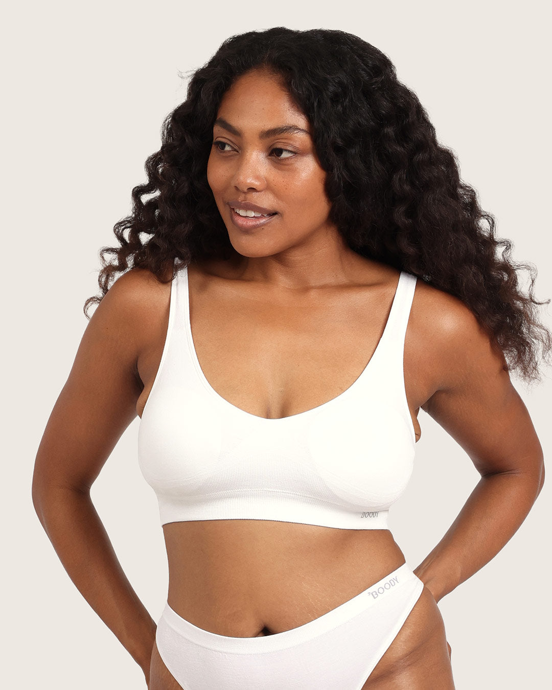 Seamfree Padded Crop Bra - White