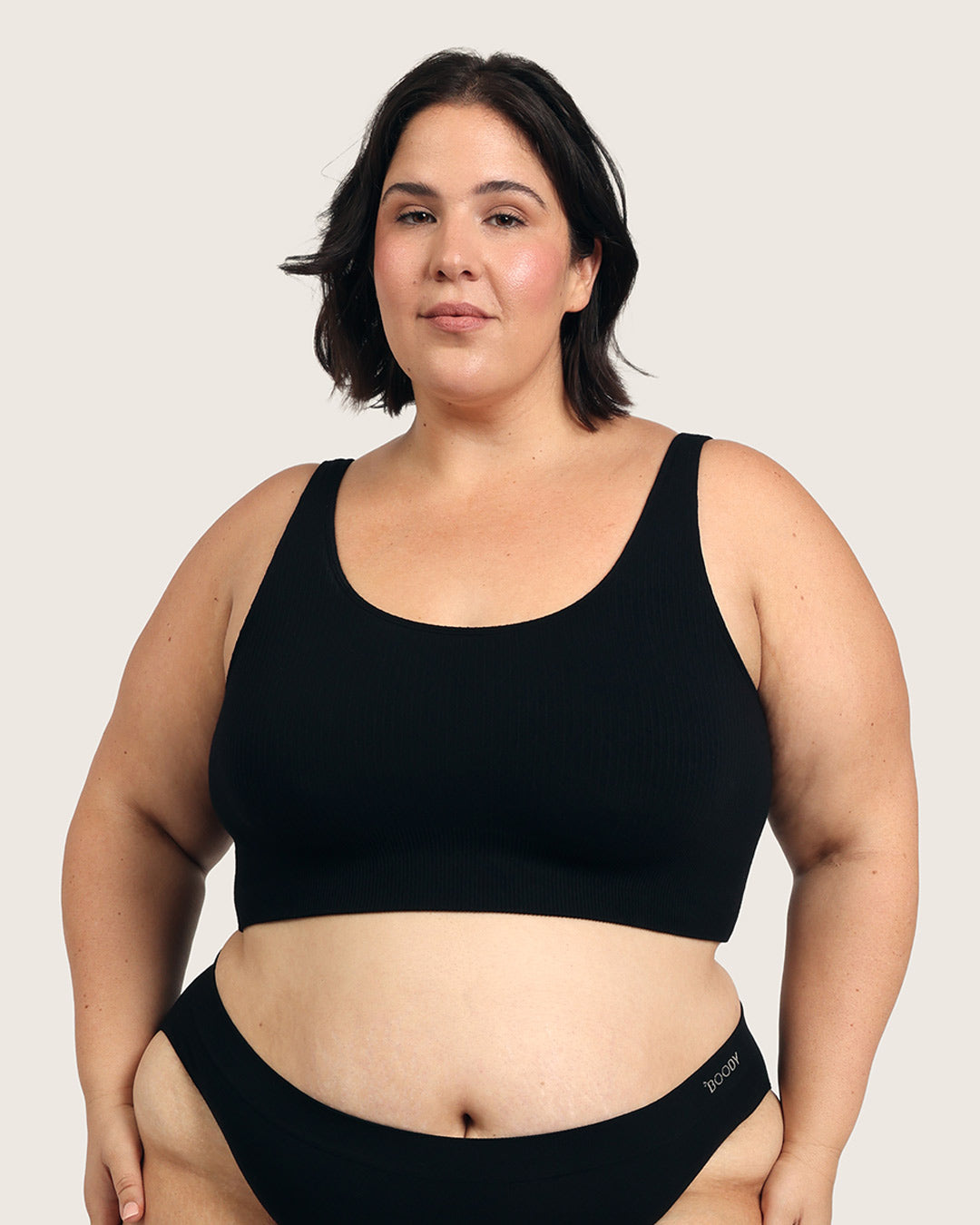 Ribbed Seamfree Crop - Black