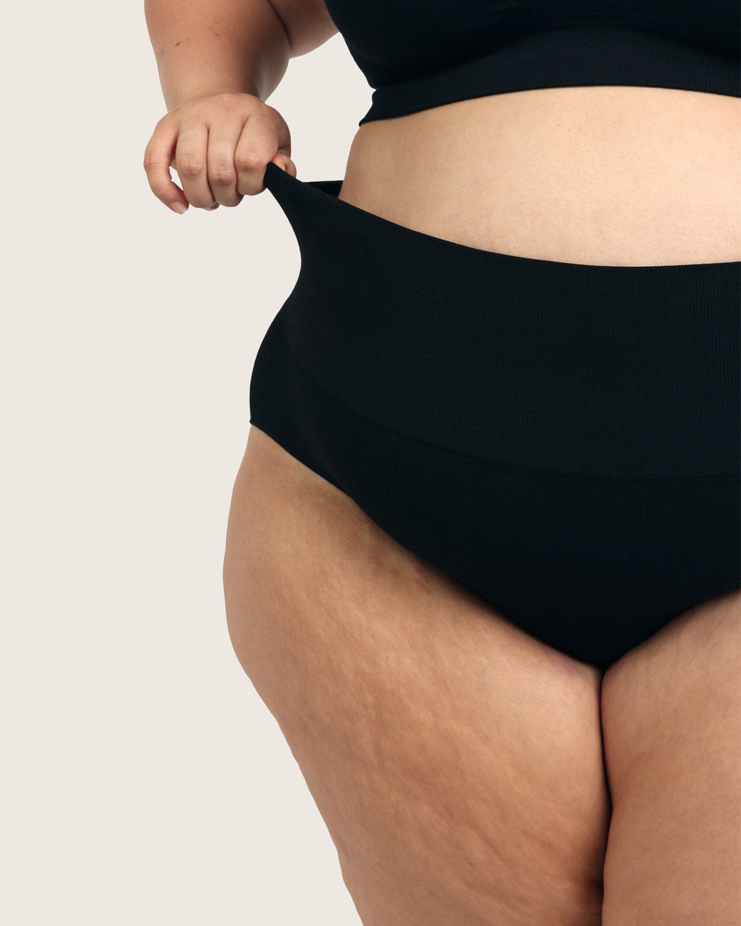 Shaper High Cut Full Briefs - Black