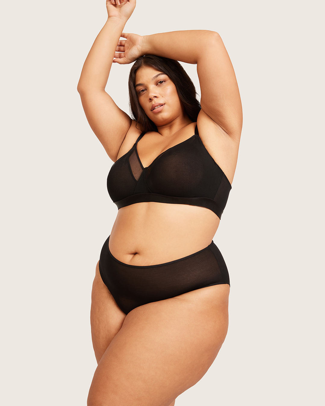 FreeMesh High-Cut Full Briefs - Black