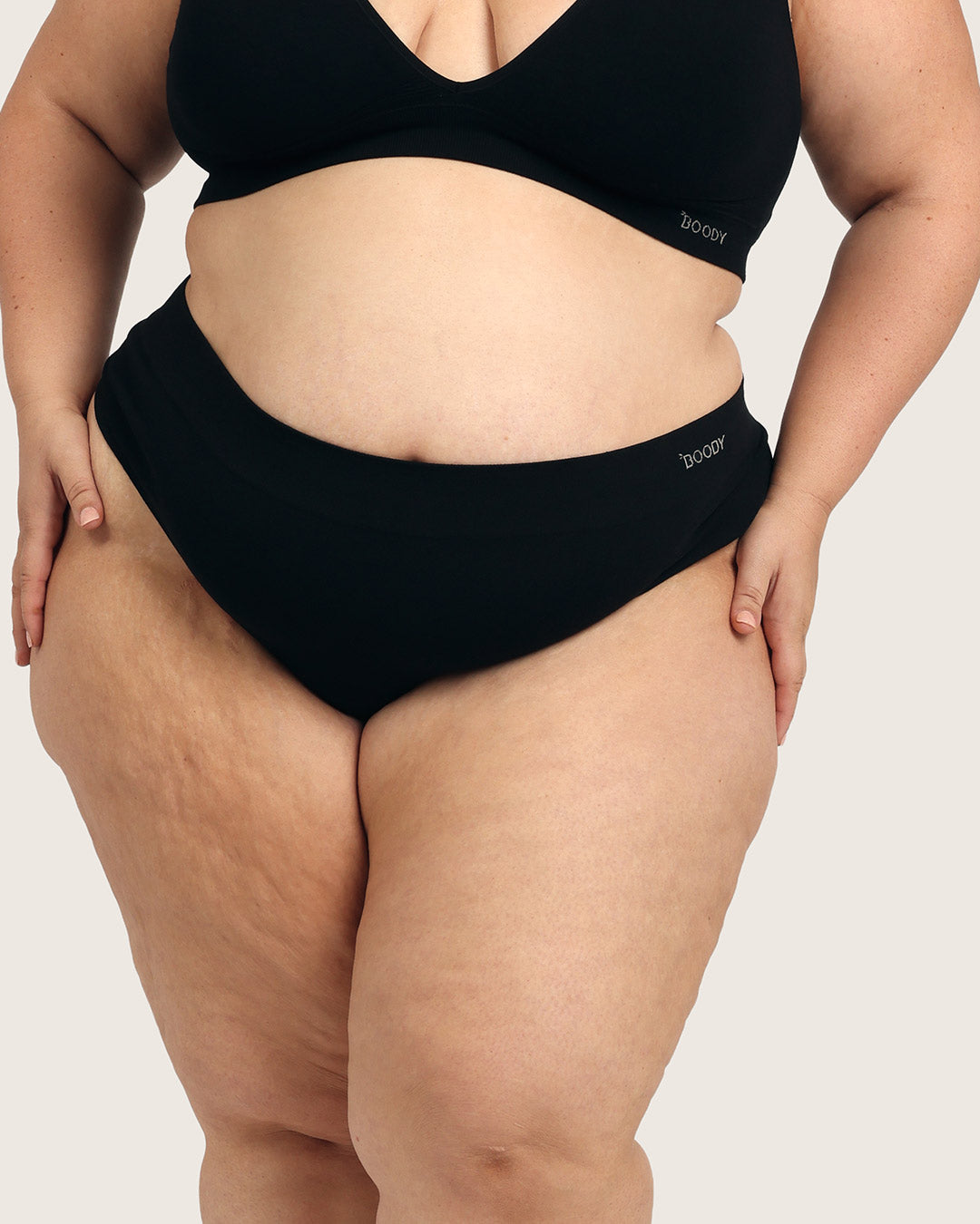 High Waist G-String - Black