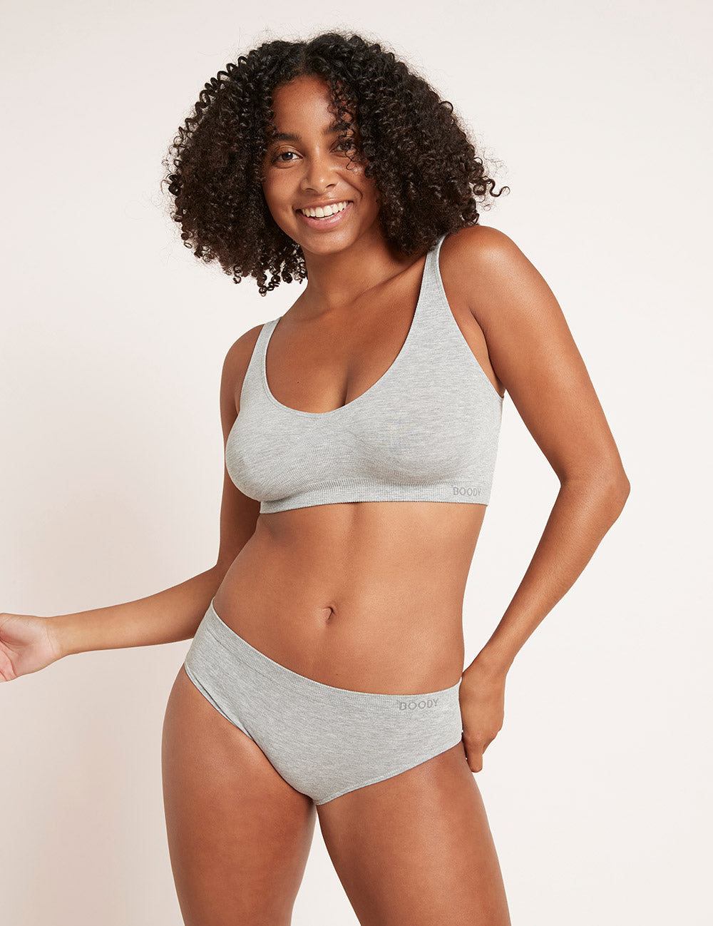 Seamfree Crop Bra - Light Grey Marl