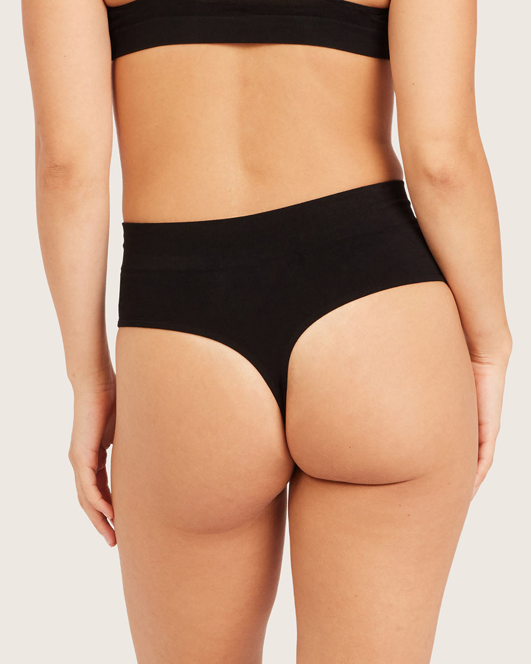 High Waist G-String - Black