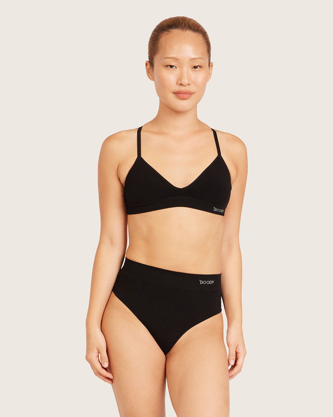 High Waist G-String - Black