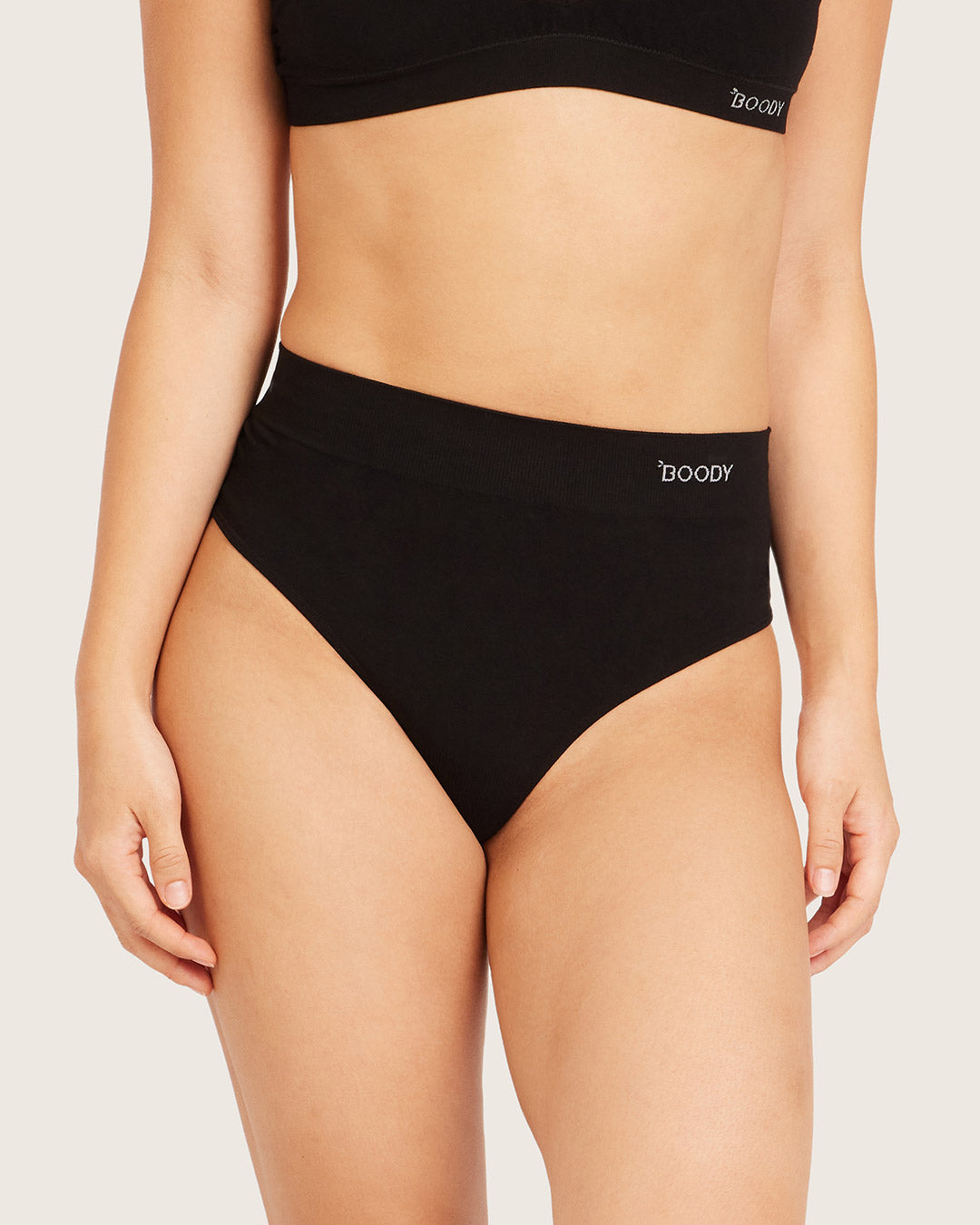 High Waist G-String - Black