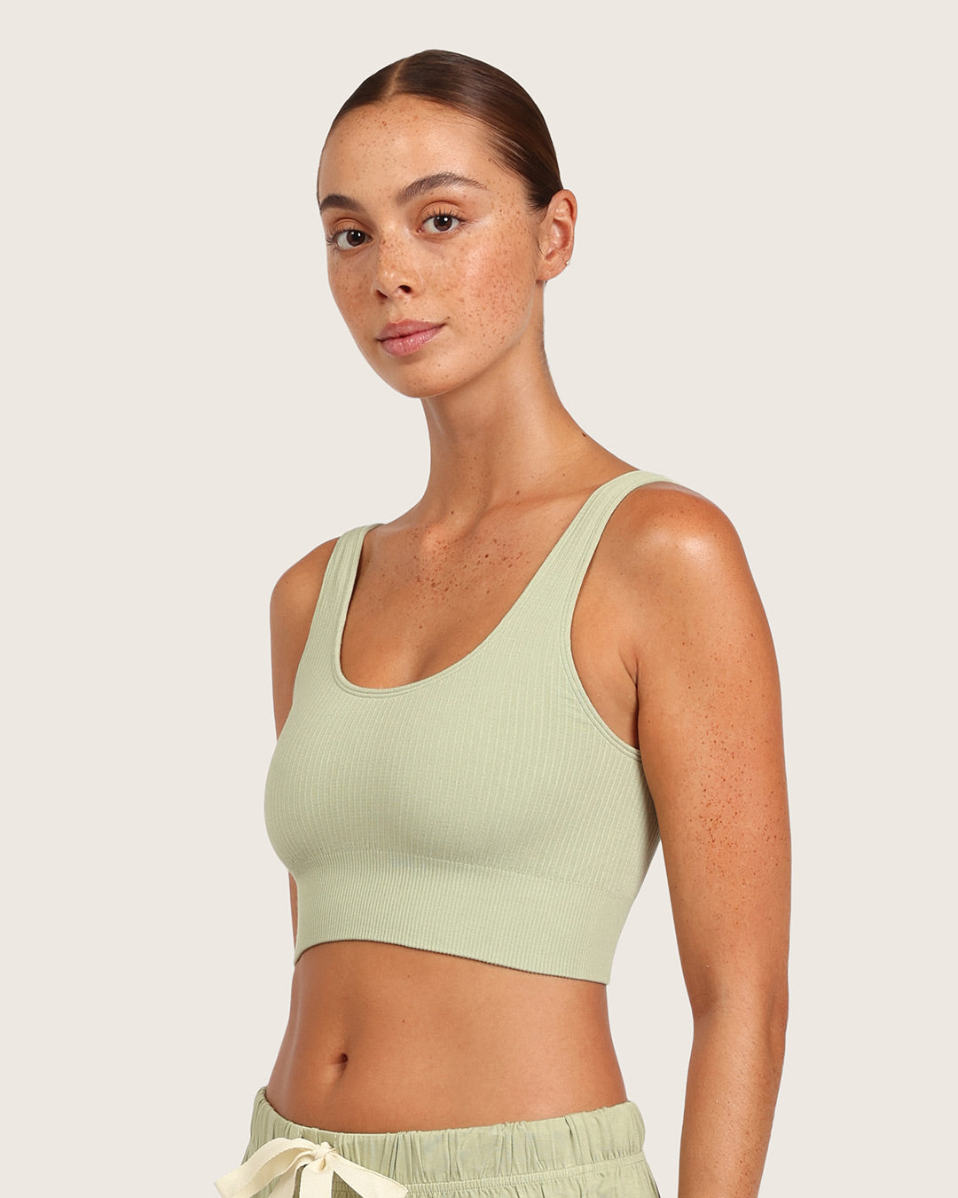 Ribbed Seamfree Crop-Sage