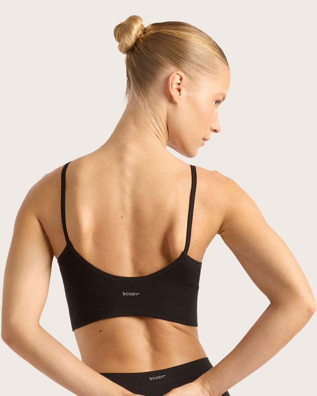 LYOLYTE Ribbed Low Back Bralette - Black
