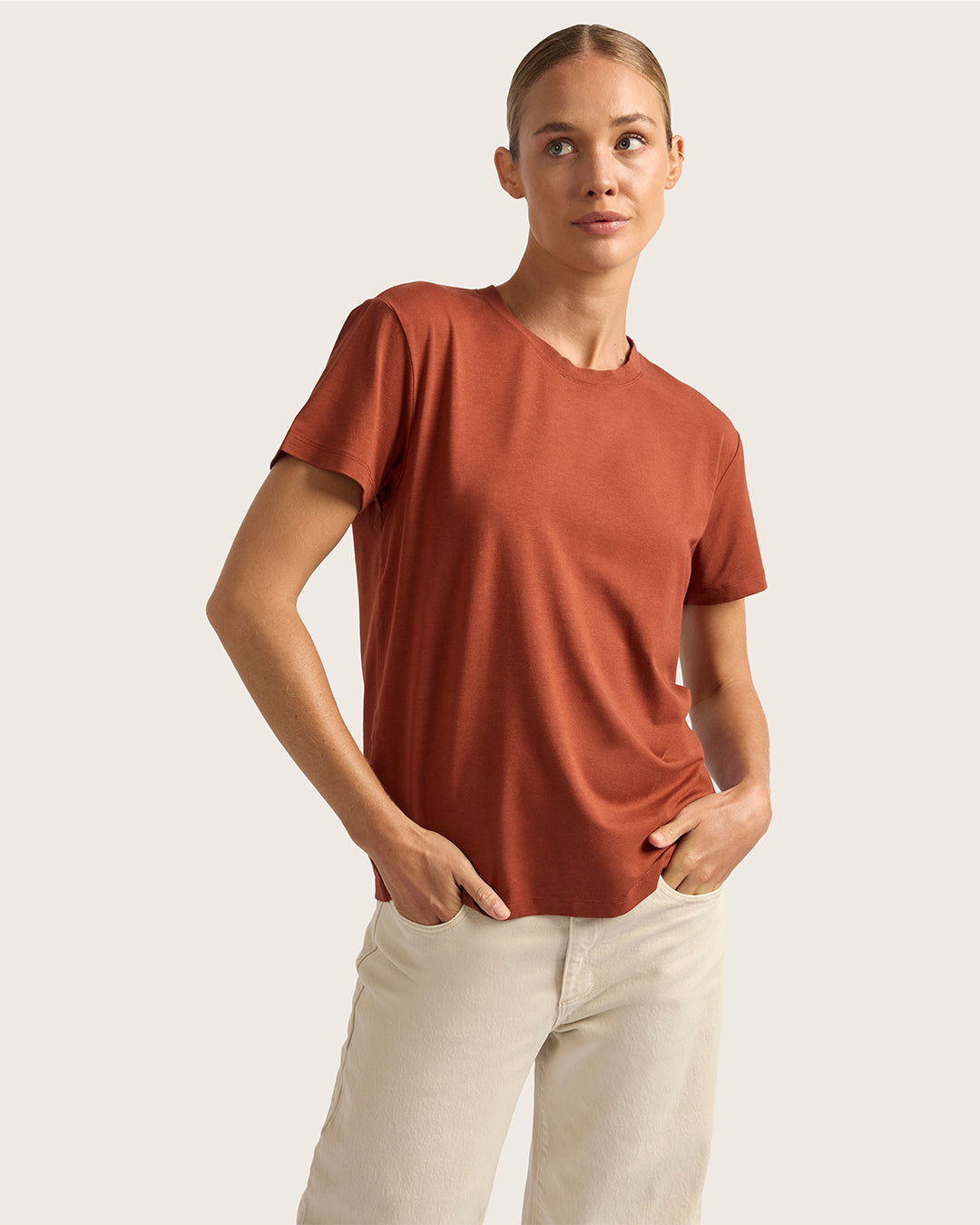 Women's Classic Crew Neck T-Shirt - Rust