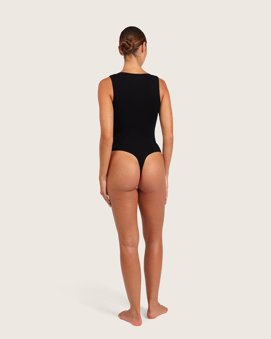 Ribbed Boat Neck Bodysuit - Black