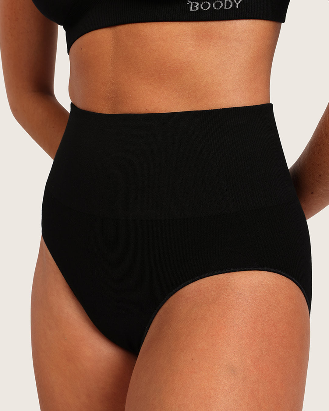 Shaper High Cut Full Briefs - Black