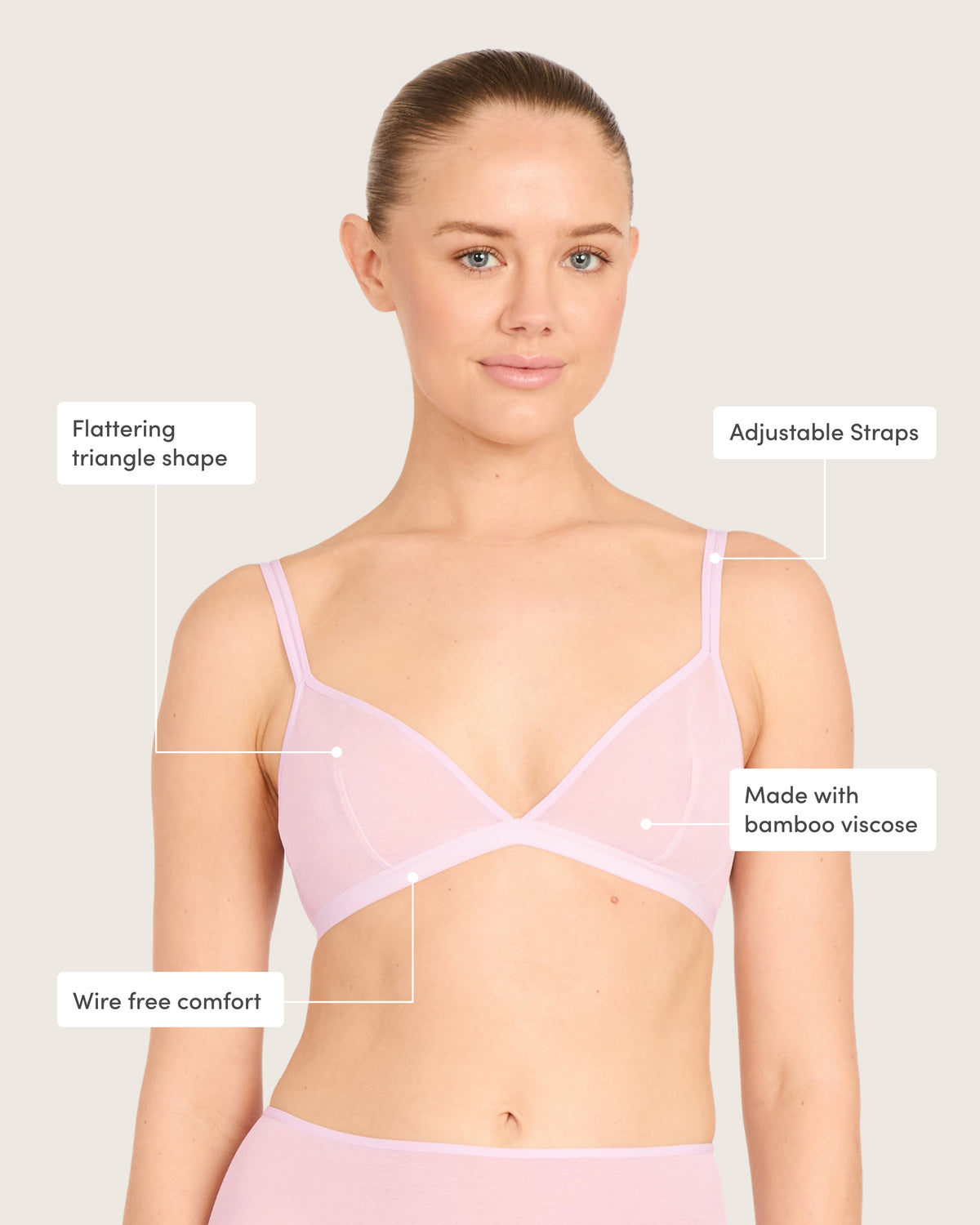 FreeMesh Triangle Bralette - Pink Sorbet
