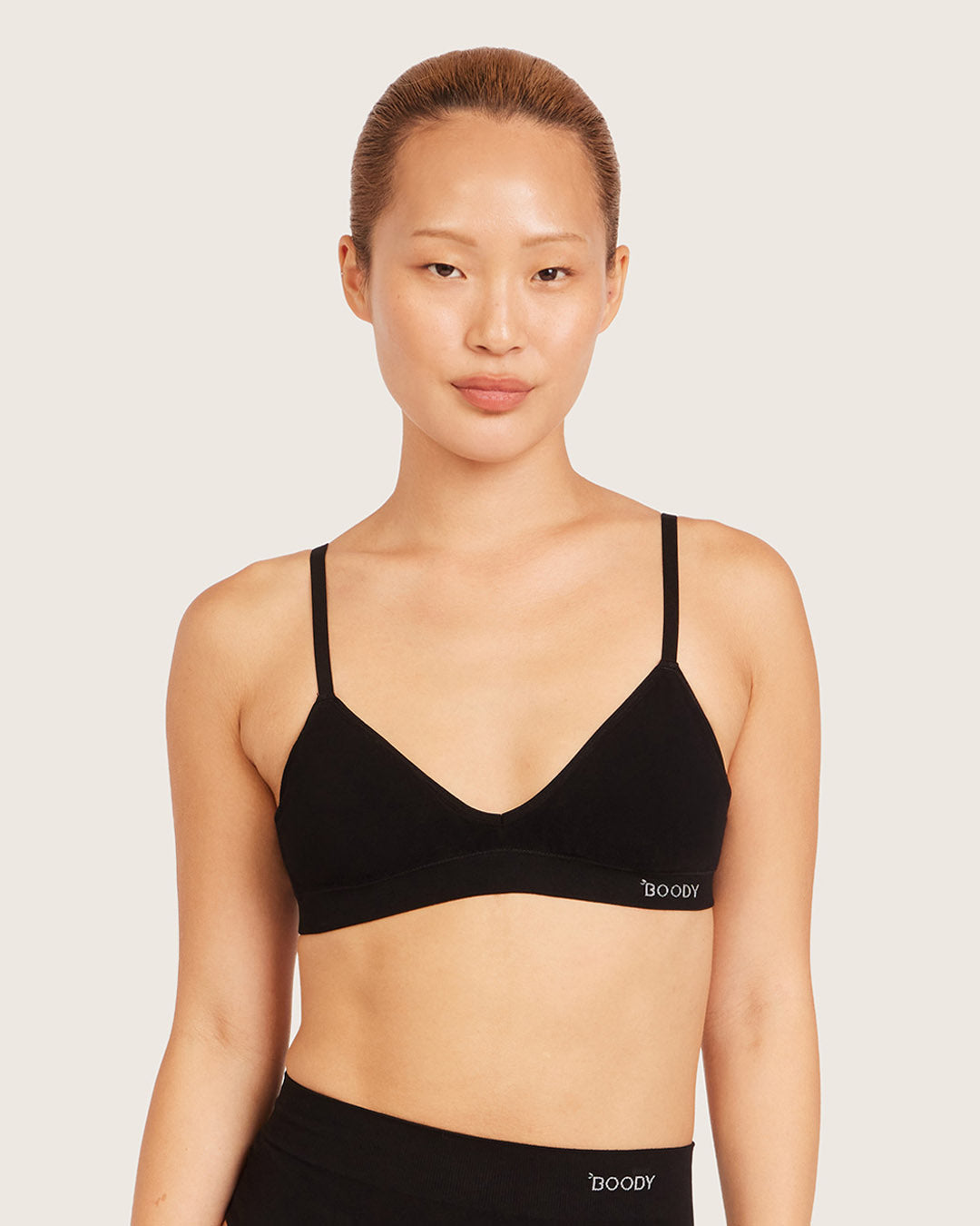 Wireless T-Shirt Bralette - Black
