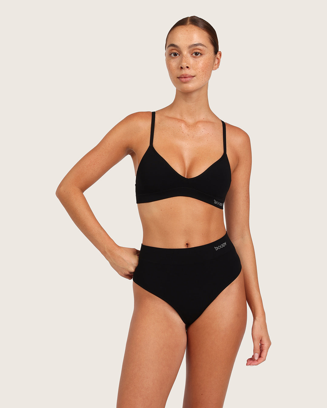 High Waist G-String - Black