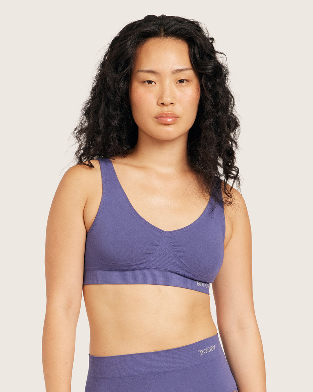 Seamfree Padded Crop Bra - Bluebell