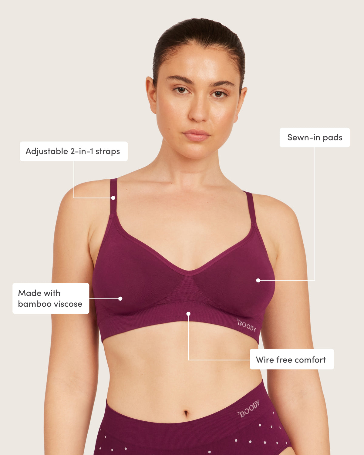 Wireless T-Shirt Bra - BCAM Dark Pink